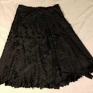 Grace Elements Black Layered Fringe Silk Skirt Size 8